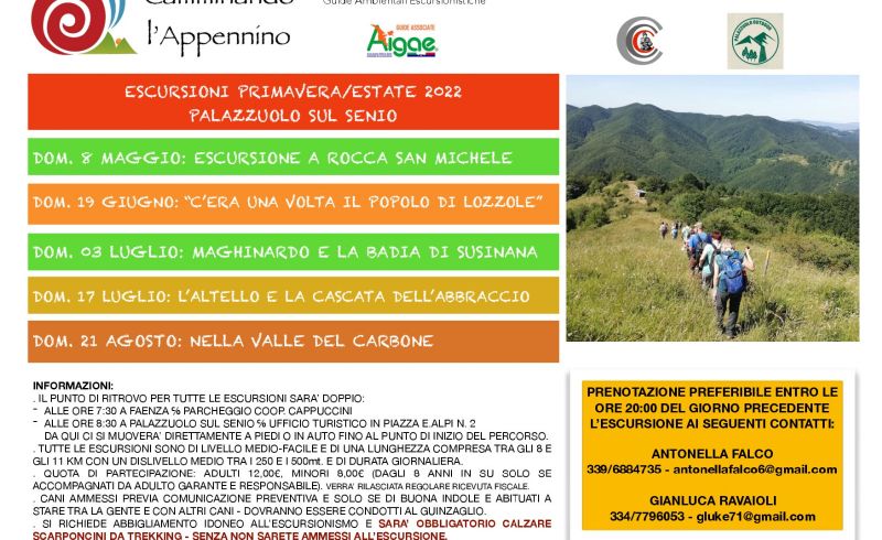 Escursioni Primavera-Estate Palazzuolo sul Senio