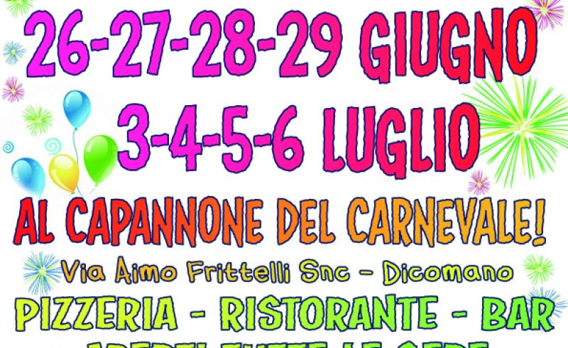 from 26th till 29th/06 and from 3rd till 6th/07 - SUMMER CARNIVAL