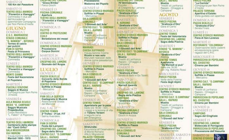 SUMMER IN MARRADI - all the events