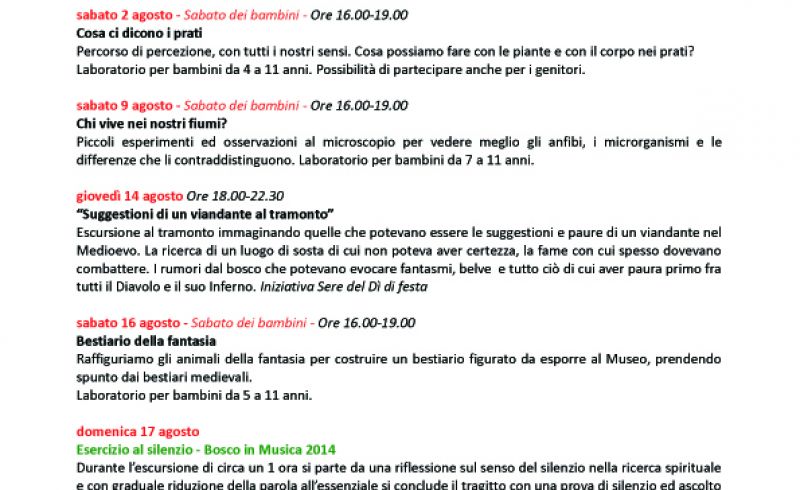 July and August - SUMMER IN  MOSCHETA 2014