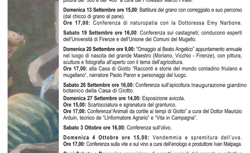 from 12th/09 till 4th/10 - GIOTTO AND AGRICULTURE IN VICCHIO 
