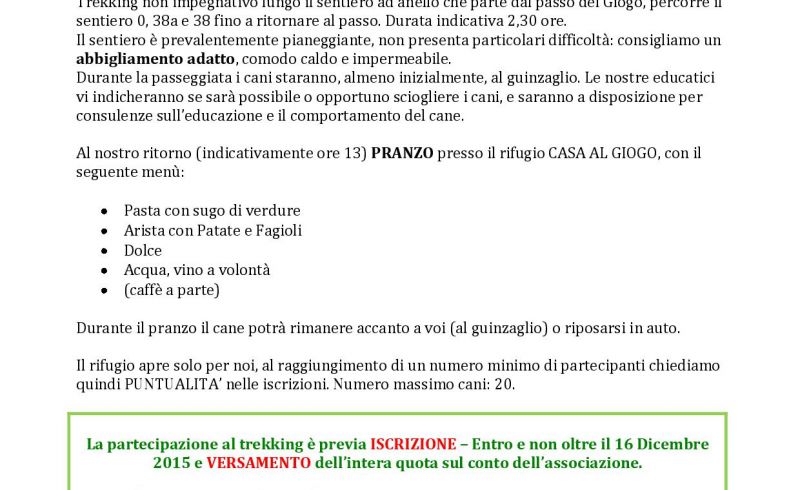 20th/12 - DOG TREKKING AT GIOGO PASS