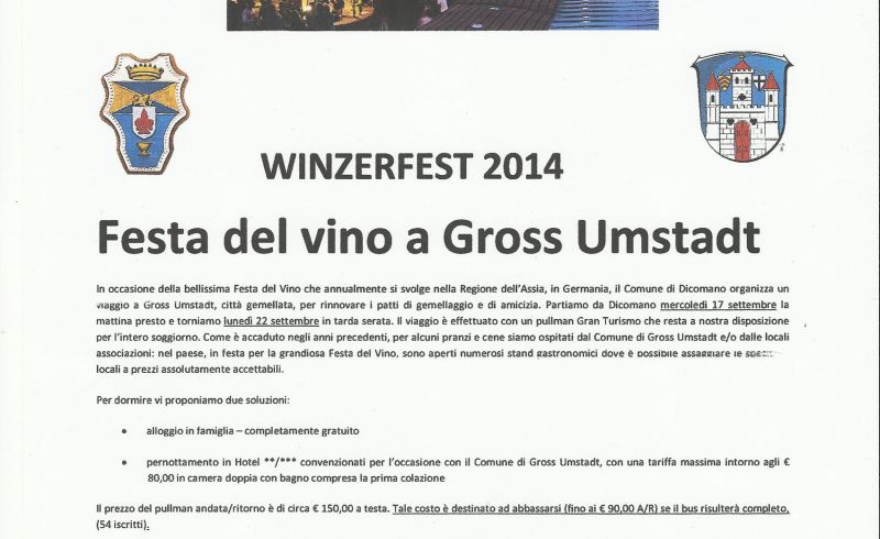 from 17th till 22nd/09 - TWINNING TRAVEL DICOMANO - GROSSUMSTADT