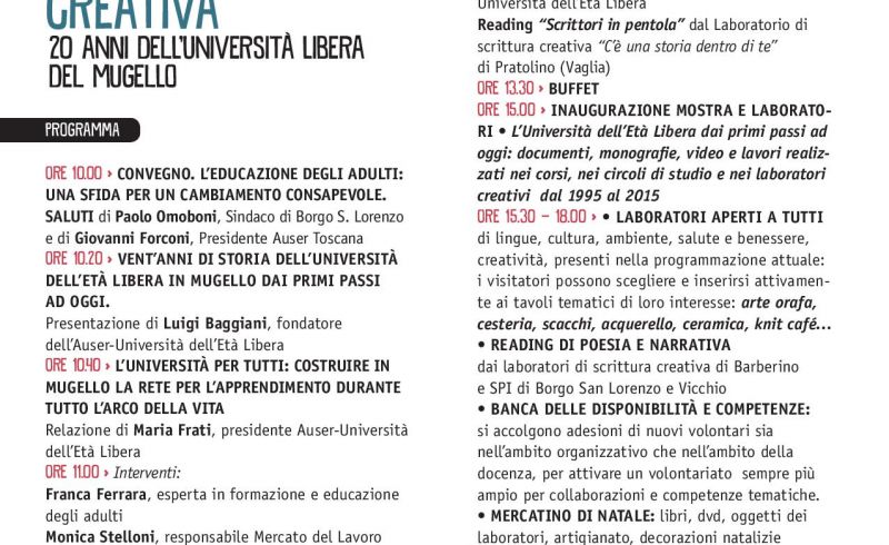 19th/12 - 20TH ANNIVERSARY UNIVERSITA' ETA' LIBERA