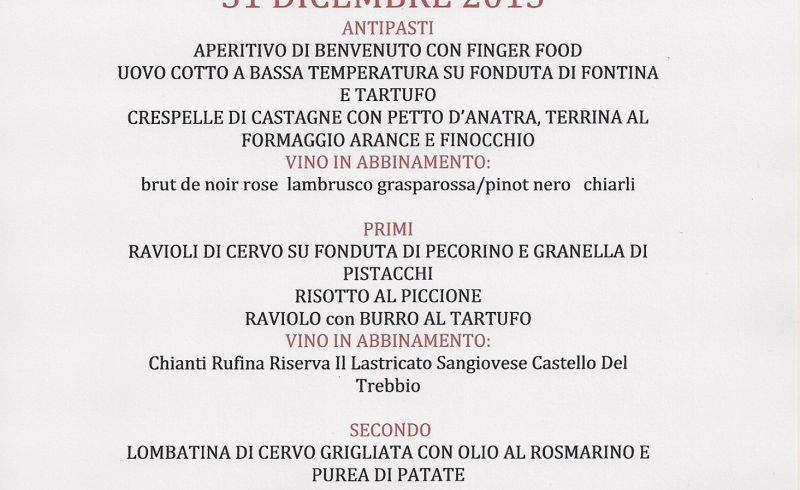 31st/12 - NEW YEAR'S EVE AT IL COLLE E'  